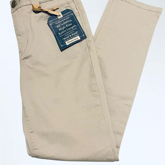 New Democracy Ab Solution ankle length high rise khaki pants NWT size 0 - Picture 9 of 9
